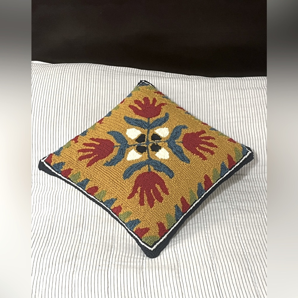 Embroidered Multicolor Accent Pillow